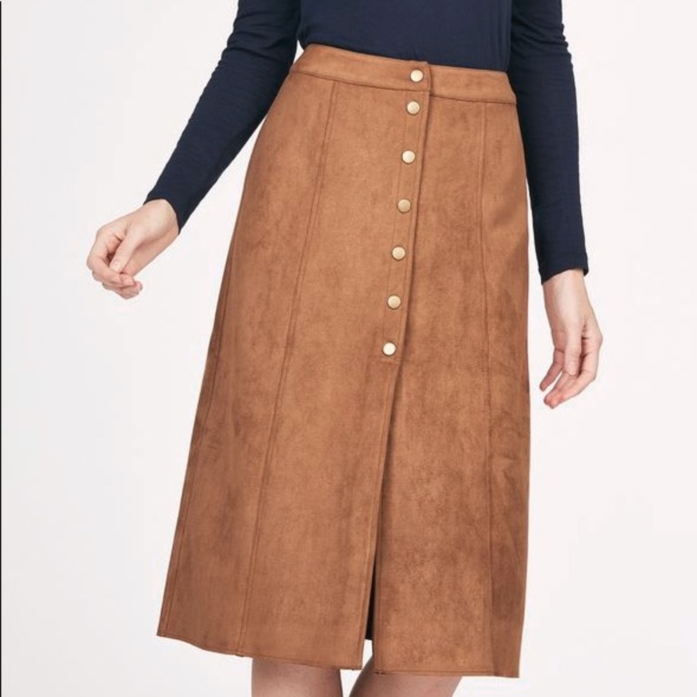 JustFab button-front midi skirt